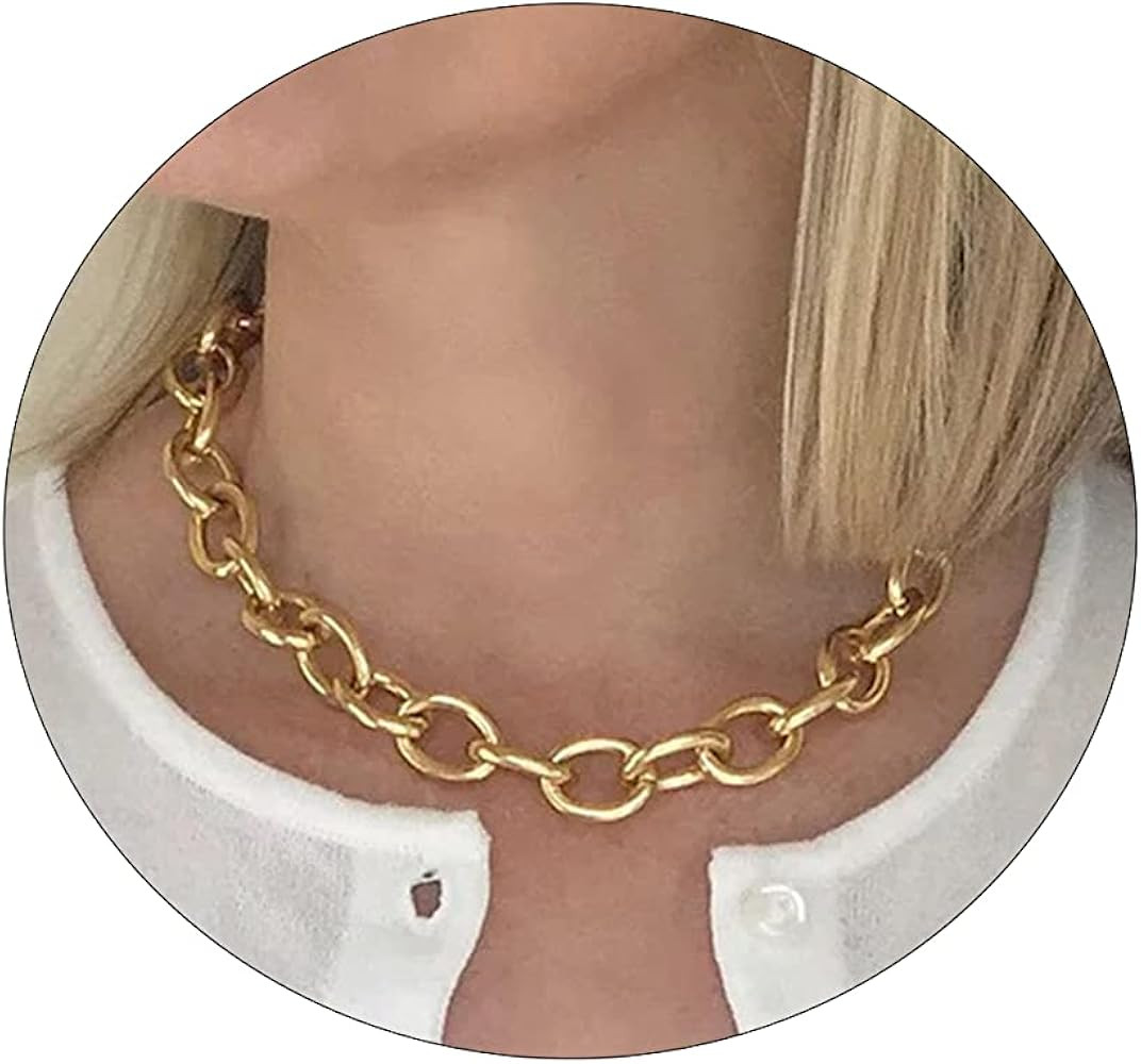 Tasiso Toggle Necklace for Women Simple Gold Chain Necklace Chunky Toggle Clasp Necklace Vintage ... | Amazon (US)