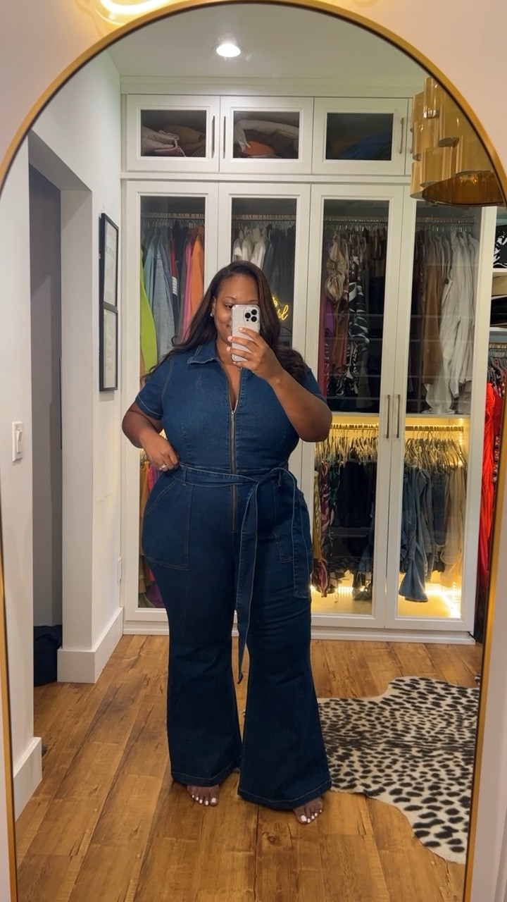 Plus size denim jumpsuit with STRETCHY fabric. Makes all the difference in comfort! Zip up or down as high or low as you’d like 

#LTKStyleTip #LTKFindsUnder50 #LTKPlusSize