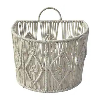 Large White Macrame Hanging Basket by Ashland® | Michaels | Michaels Stores