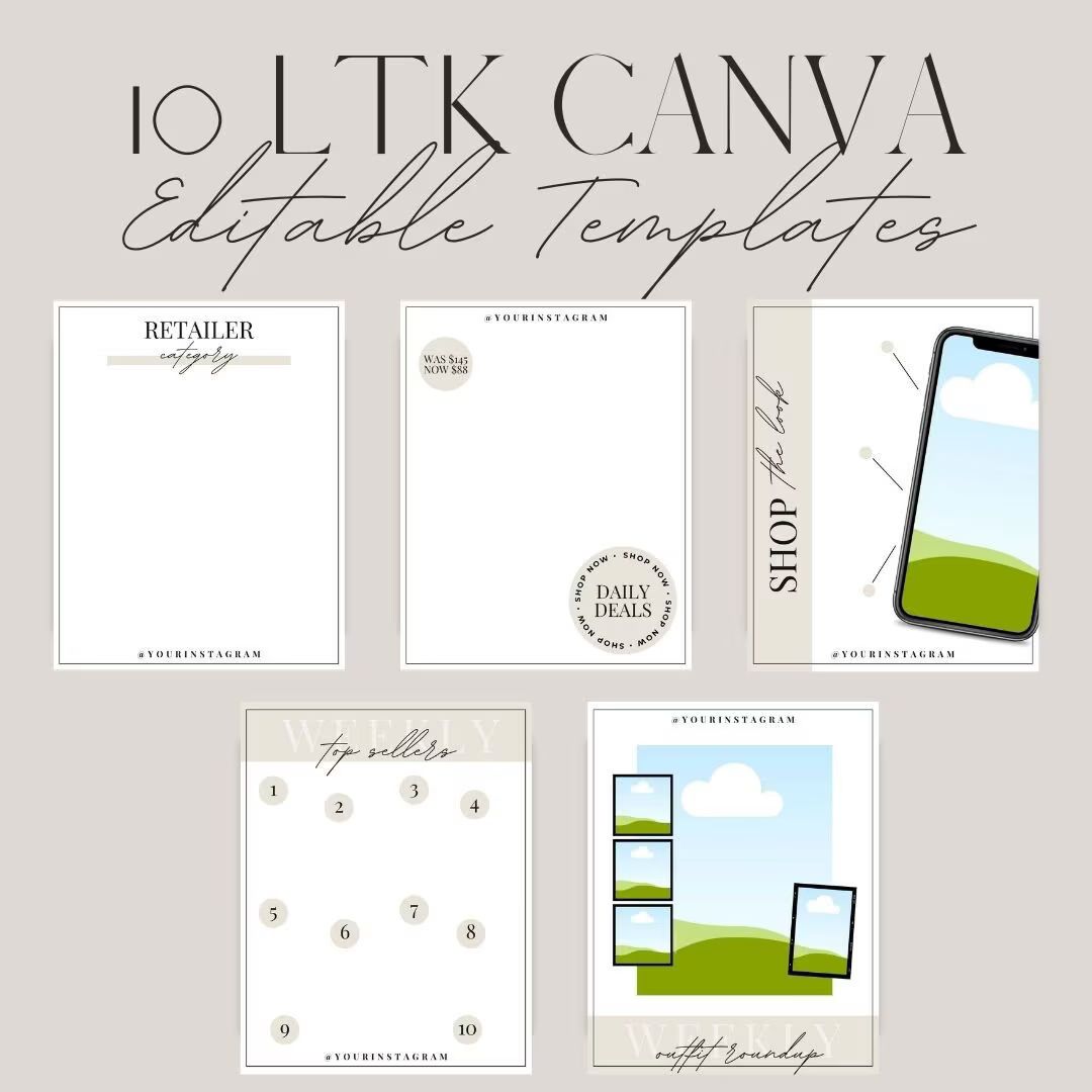 10 LTK Canva Templates: Neutral Chic Gift Guide Collages Blogger Influencer Content Creator Colla... | Etsy (US)