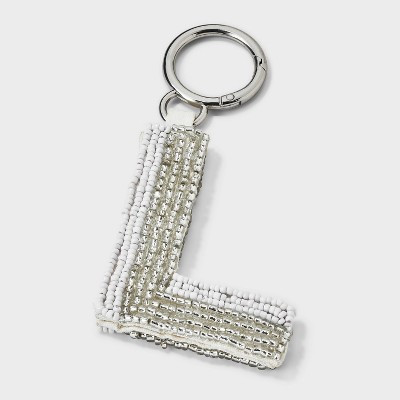 Beaded Monogram Letter L Bag Charm - A New Day\u2122 Silver | Target