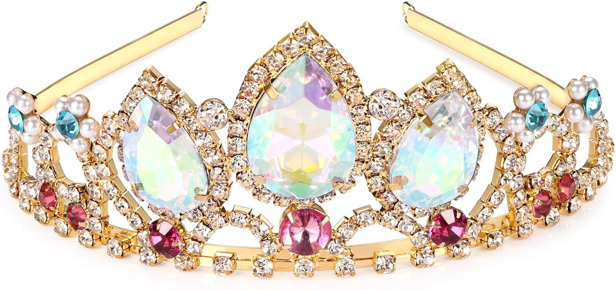 Princess crown Halloween Cosplay Hair Accessories girls Tiara Bridal Wedding Crystal Hair Band Ti... | Amazon (US)