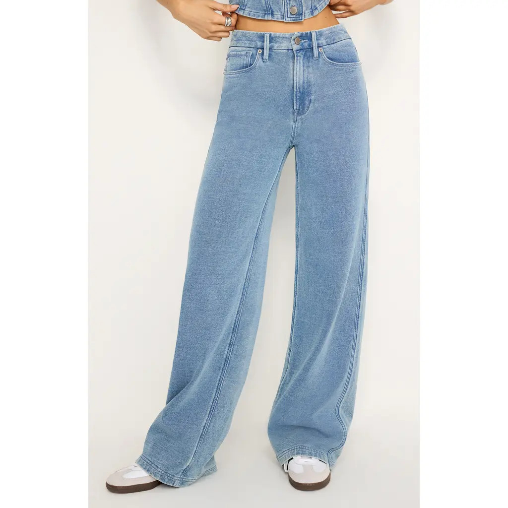 Good American Jeanius Good Skate Cotton Pants in Indigo586 at Nordstrom, Size 24 | Nordstrom