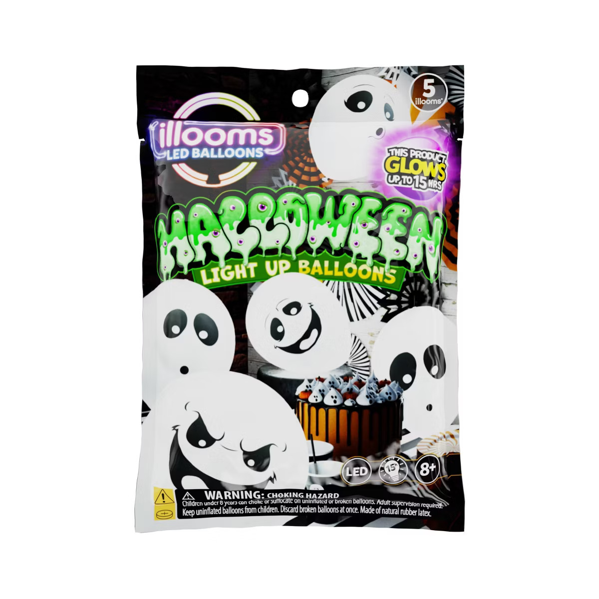 iLLoom Balloon 5ct Latex Ghost White | Target