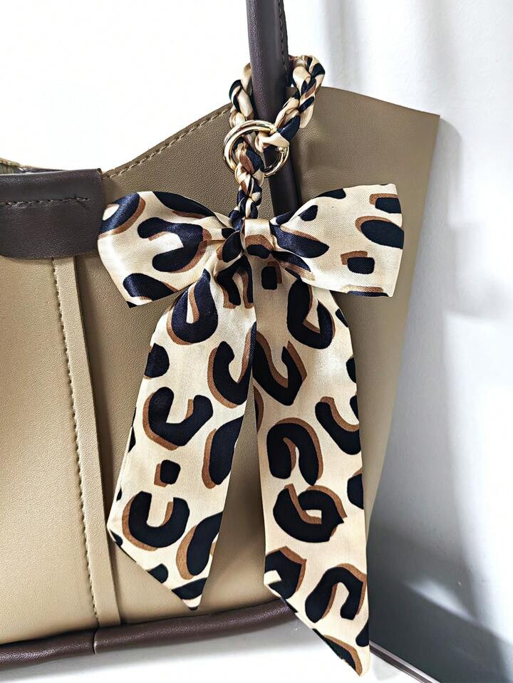 1pc Simple Leopard Print Bowknot Bag Charm/Keychain Pendant Bow Keychain Valentines | SHEIN