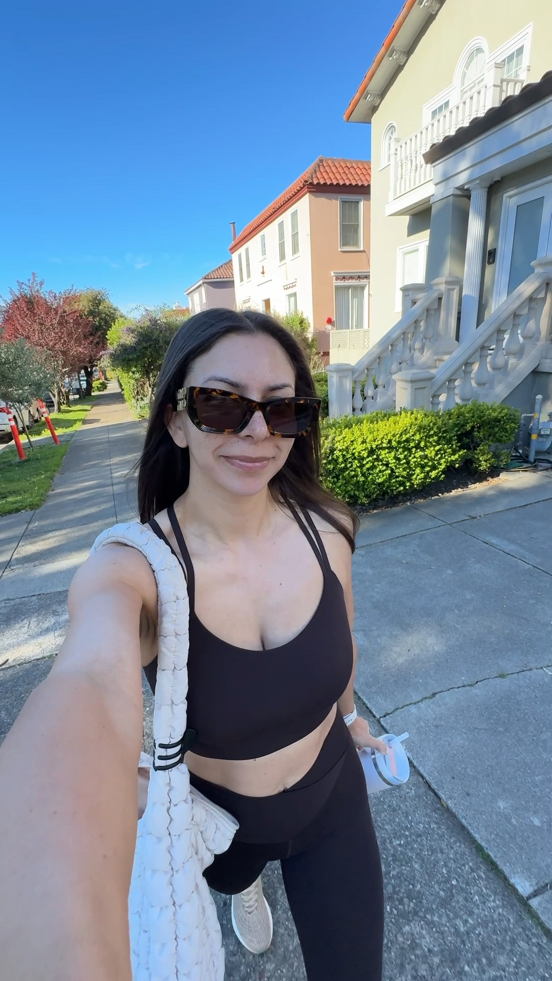 @Aerie workout outfit

@Aerie bra top- small dd
@Aerie leggings-small short
@Target puffer tote bag
Miu Miu sunglasses 
APL sneakers (runs small)
@Revolve grip socks

Petite, active wear, Pilates outfit, barre outfit, petite leggings, athleisure, workout outfit 

#LTKActive #LTKfitnessgoals #LTKPetite