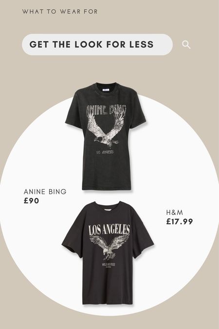 Get the look for less 🫶

Anine bing T-shirt, H&M, new arrivals, spring style 

#LTKstyletip #LTKeurope #LTKSeasonal