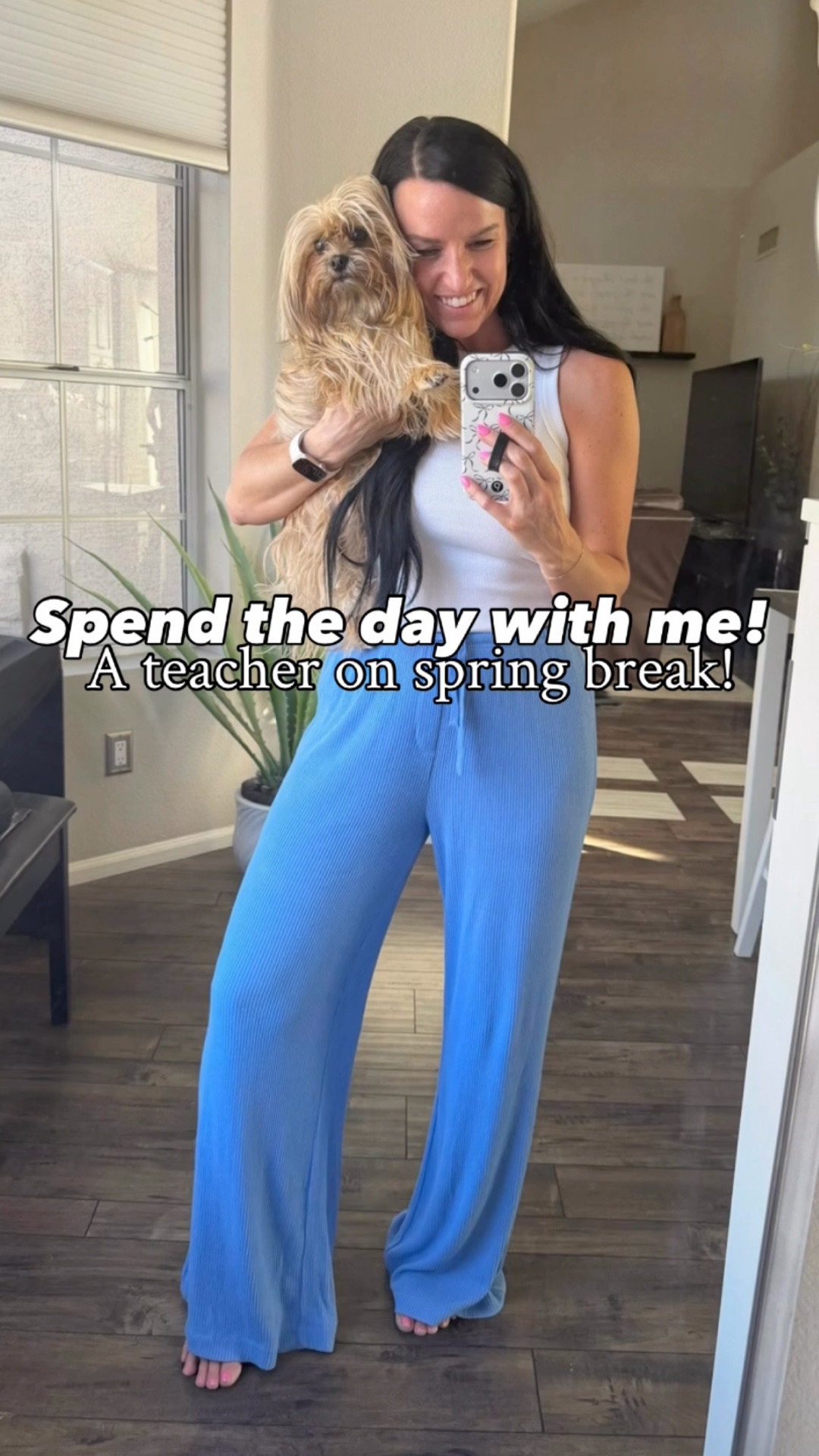 Here are all the things I could link up from my first day of spring break! (View the reel on Instagram!)

I sized up in the Target pj bottoms. I’m in my normal size S in the white tank top. My gym leggings are my favorite around $30 Amazon leggings! Linking up my morning devotional book and my hair stuff, too!

#LTKdayinmylife #LTKmorningroutine #LTKOver40