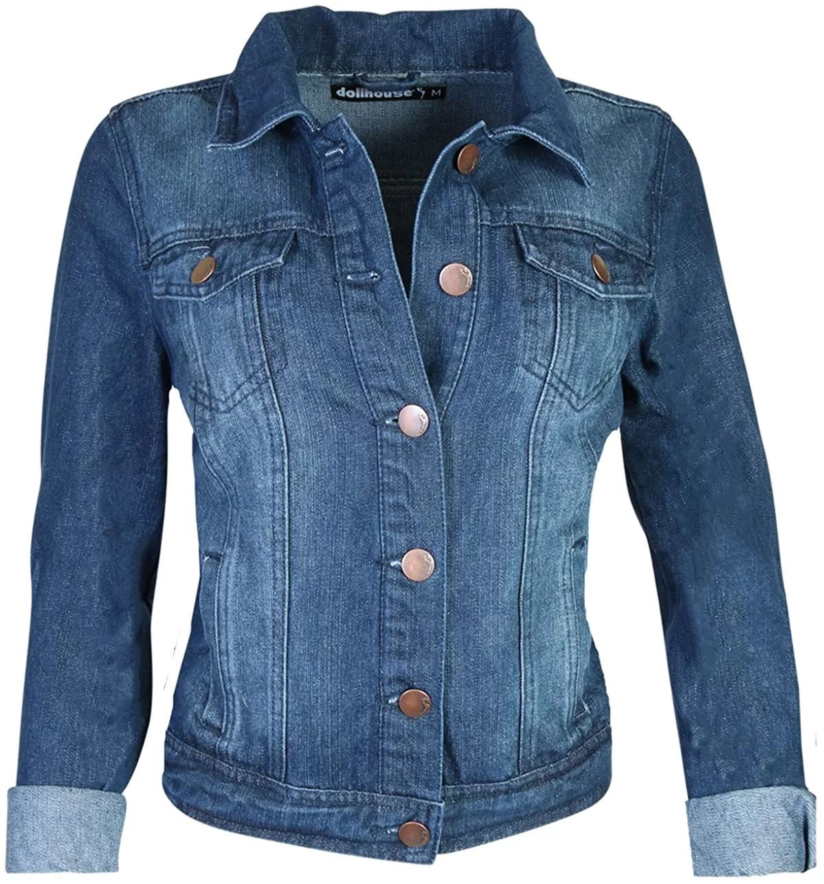 dollhouse Women’s Jacket - Basic Denim Classic Crop Jean Jacket (Size: S-XL) - Walmart.com | Walmart (US)