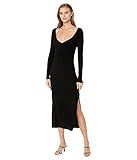 PAIGE Women's Minette Long Sleeve Sweater Dress Sweetheart Neckline in Black, XL | Amazon (US)