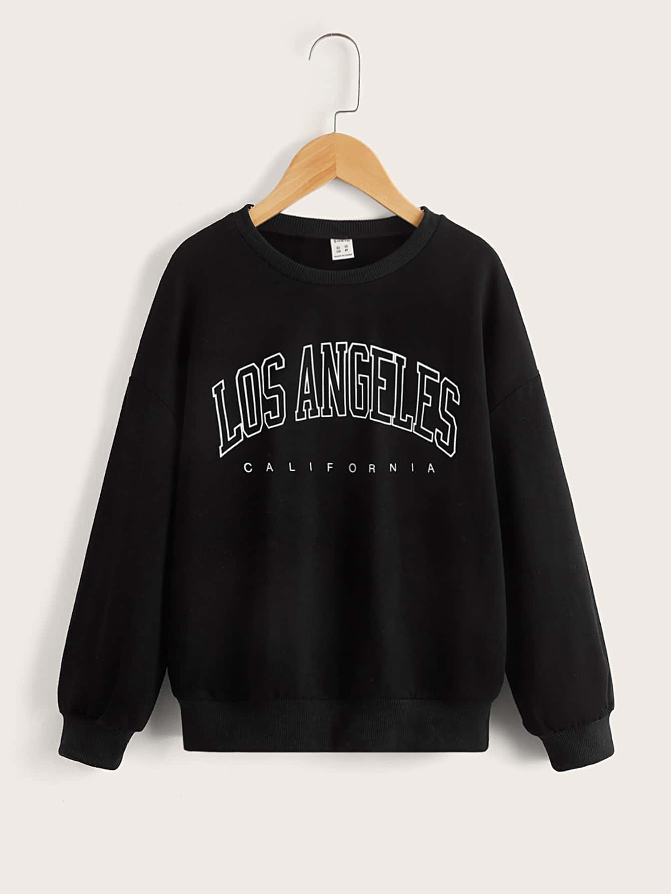 SHEIN Girls Letter Graphic Drop Shoulder Pullover | SHEIN