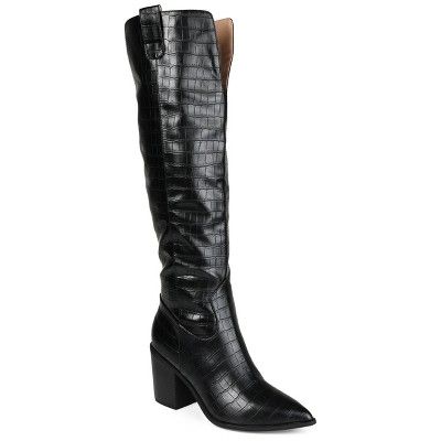 Journee Collection Womens Therese Tru Comfort Foam Stacked Heel Knee High Boots | Target
