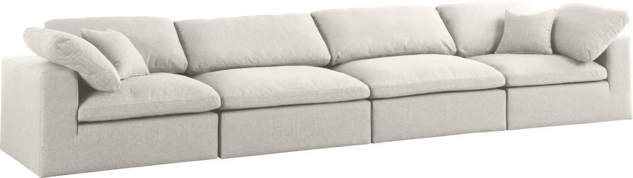 Serene Cream Linen Fabric Modular Sofa | 1stopbedrooms