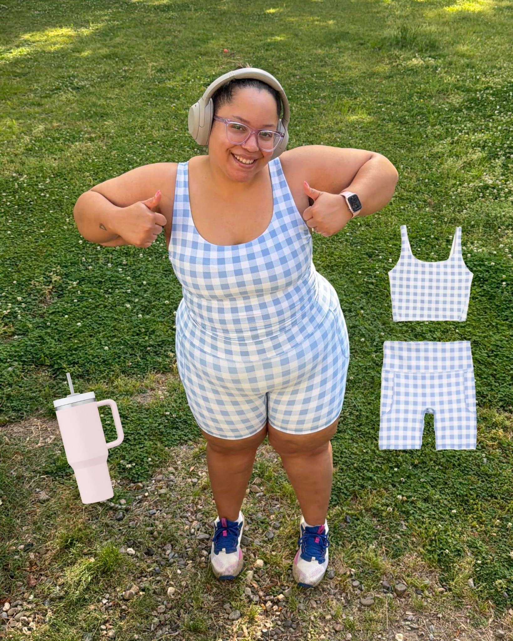 Yard work ootd - this old navy gingham set is growing on me! I would size up in the shorts they tend to roll up 😭 I’m in the XL in both 

#LTKPetite #LTKPlusSize #LTKSaleAlert