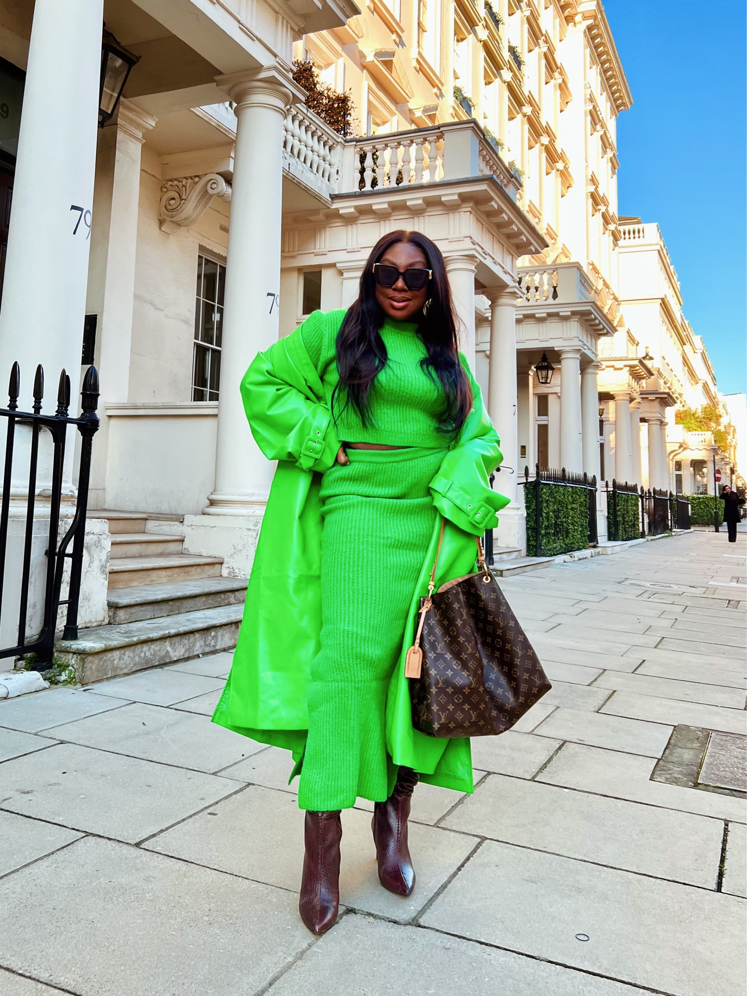 How to Style Colour

- Jumper, Skirt & Coat @nakdfashion
- Boots @asos
- Bag @louisvuitton
- Sunglasses @gucci at @eyewearclub_

#autumnootd #winterootd #greenoutfit #style #outfit

#LTKstyletip #LTKcurves #LTKeurope