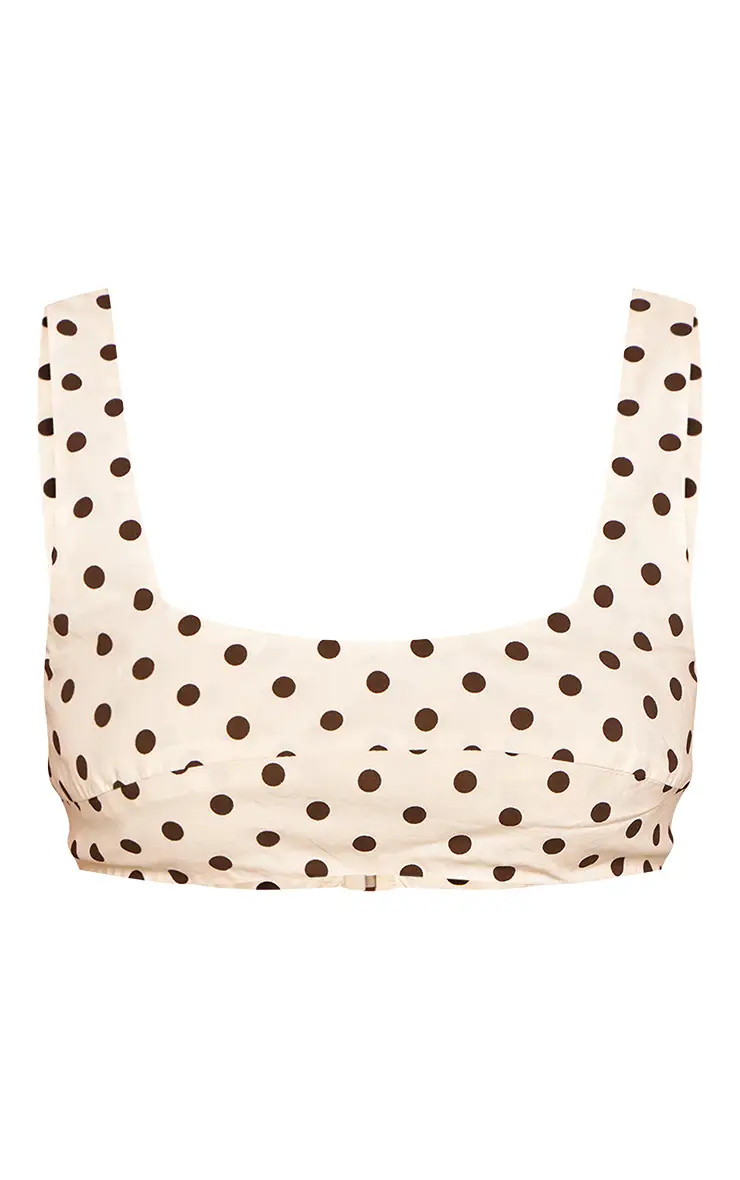 Cream Polka Dot Bralette Top Co-ord | PrettyLittleThing UK