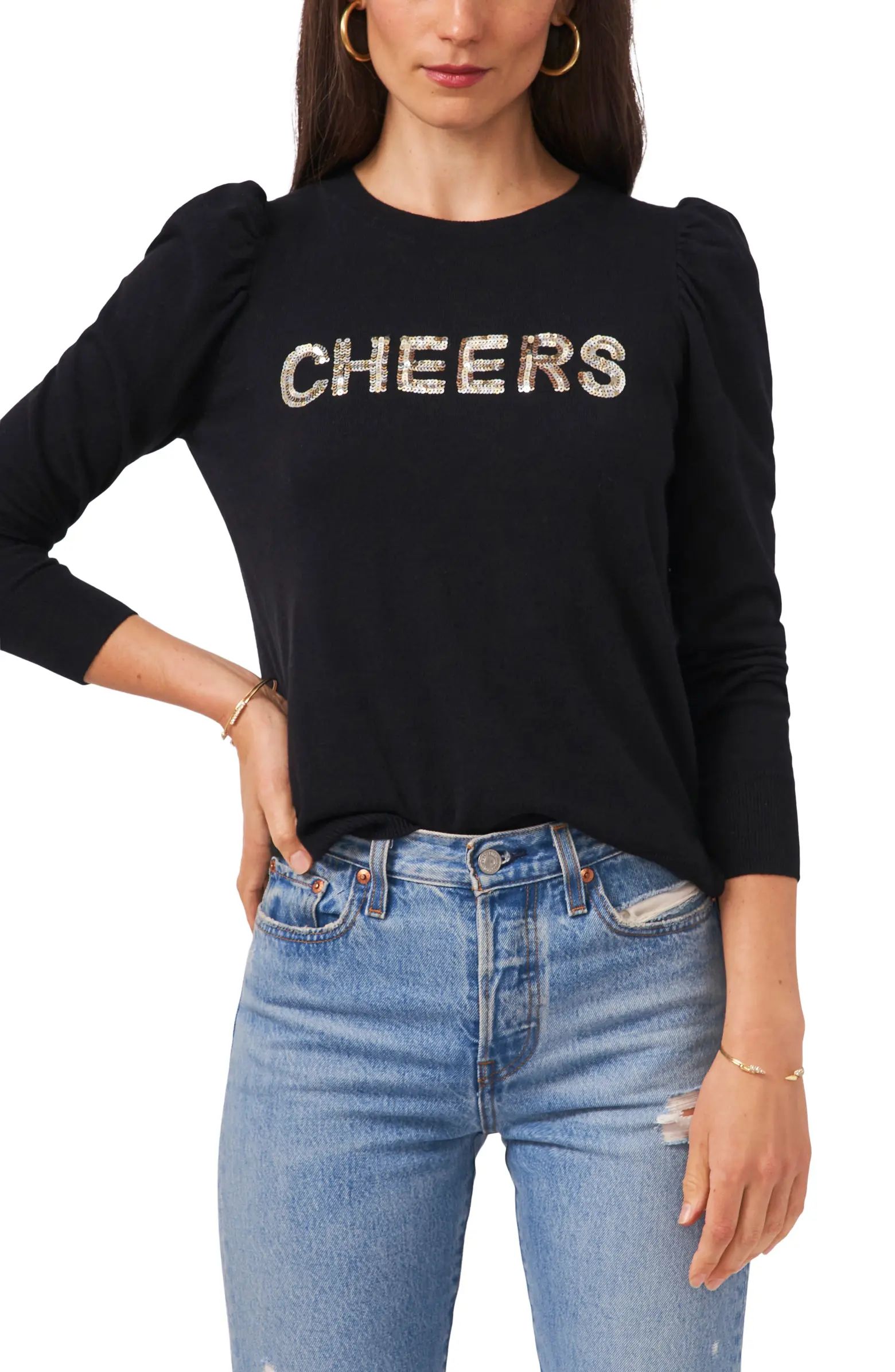 Sequin Verbage Sweater | Nordstrom