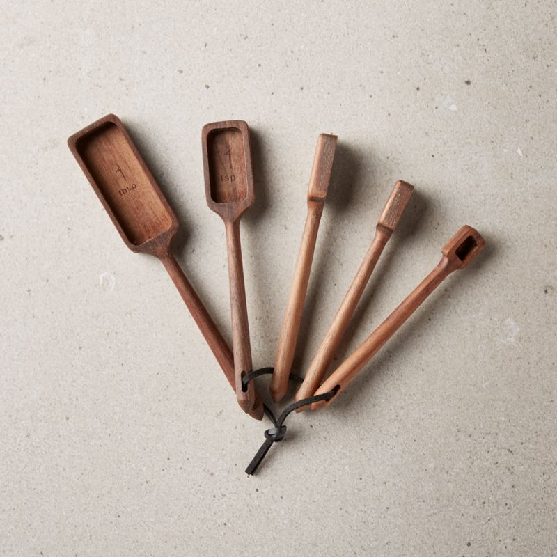 Keep It Exact Walnut Wood Measuring Spoons + Reviews | CB2 | CB2