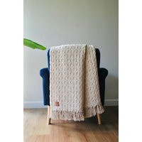 The Fig Throw in Organic Cotton. 100% Natural, Heavy, Handwoven Blanket Cream | Etsy (US)