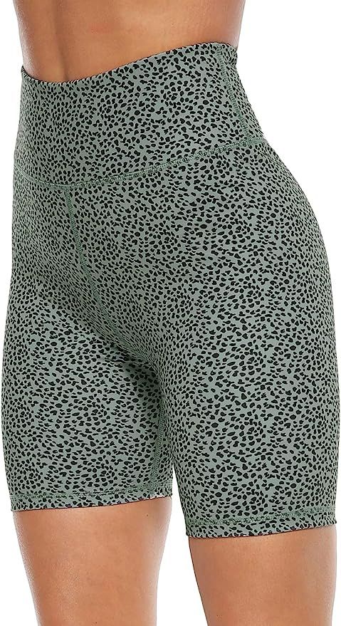 Persit Women's High Waist Print Workout Yoga Shorts with 2 Hidden Pockets, Non See-Through Tummy ... | Amazon (US)