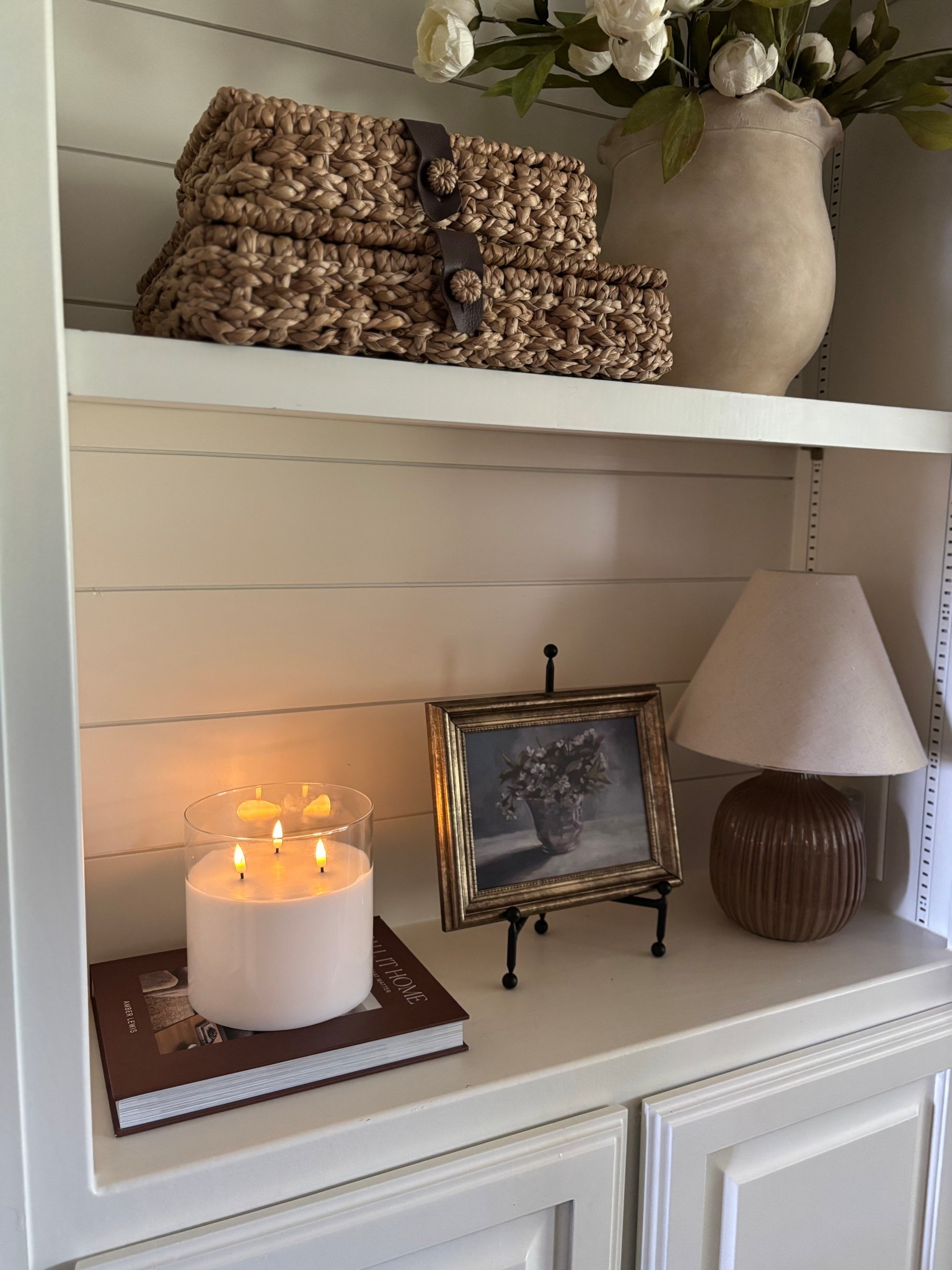 Loving this Amazon flameless candle!  It’s a substantial size and perfect for a shelf, coffee table, or console!  Comes with a remote and under $30! 

#LTKHome