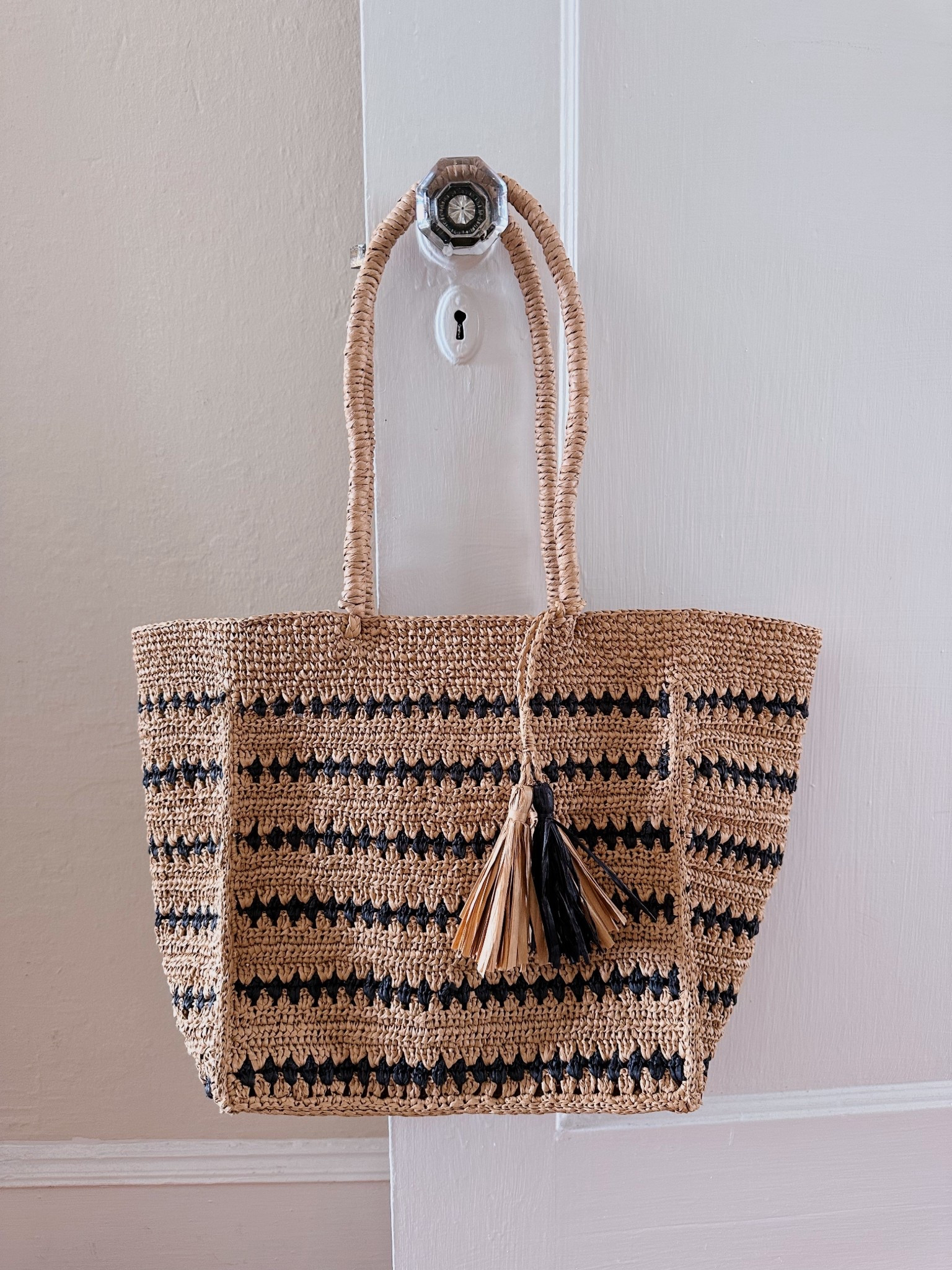 Perfect raffia beach bag that’s unique with the black stripes!

#LTKSummerEdit #LTKSeasonal #LTKStyleTip