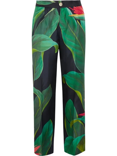 Crono printed silk-twill pants | NET-A-PORTER (US)