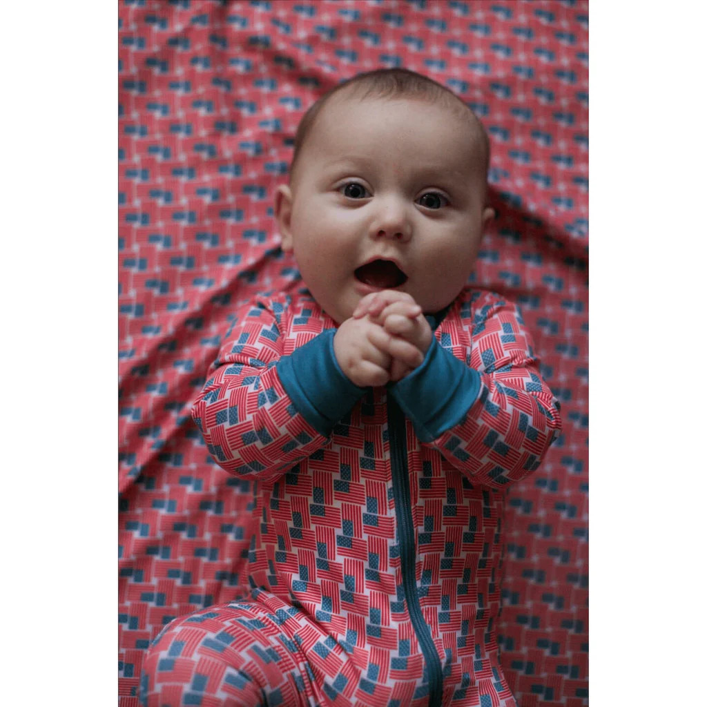 Baby Zip Up - American Flag Print | BURLEBO