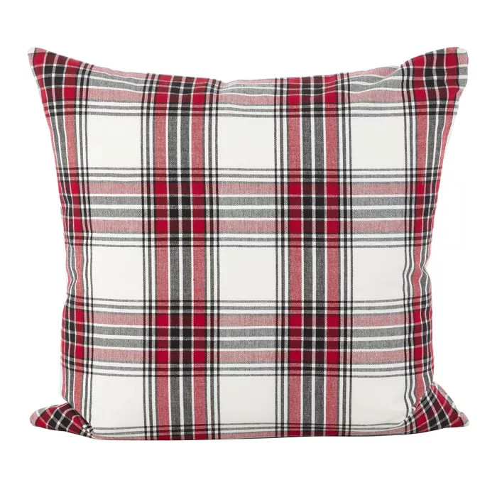Borland Plaid Down Filled Throw Pillow - Saro Lifestyle | Target