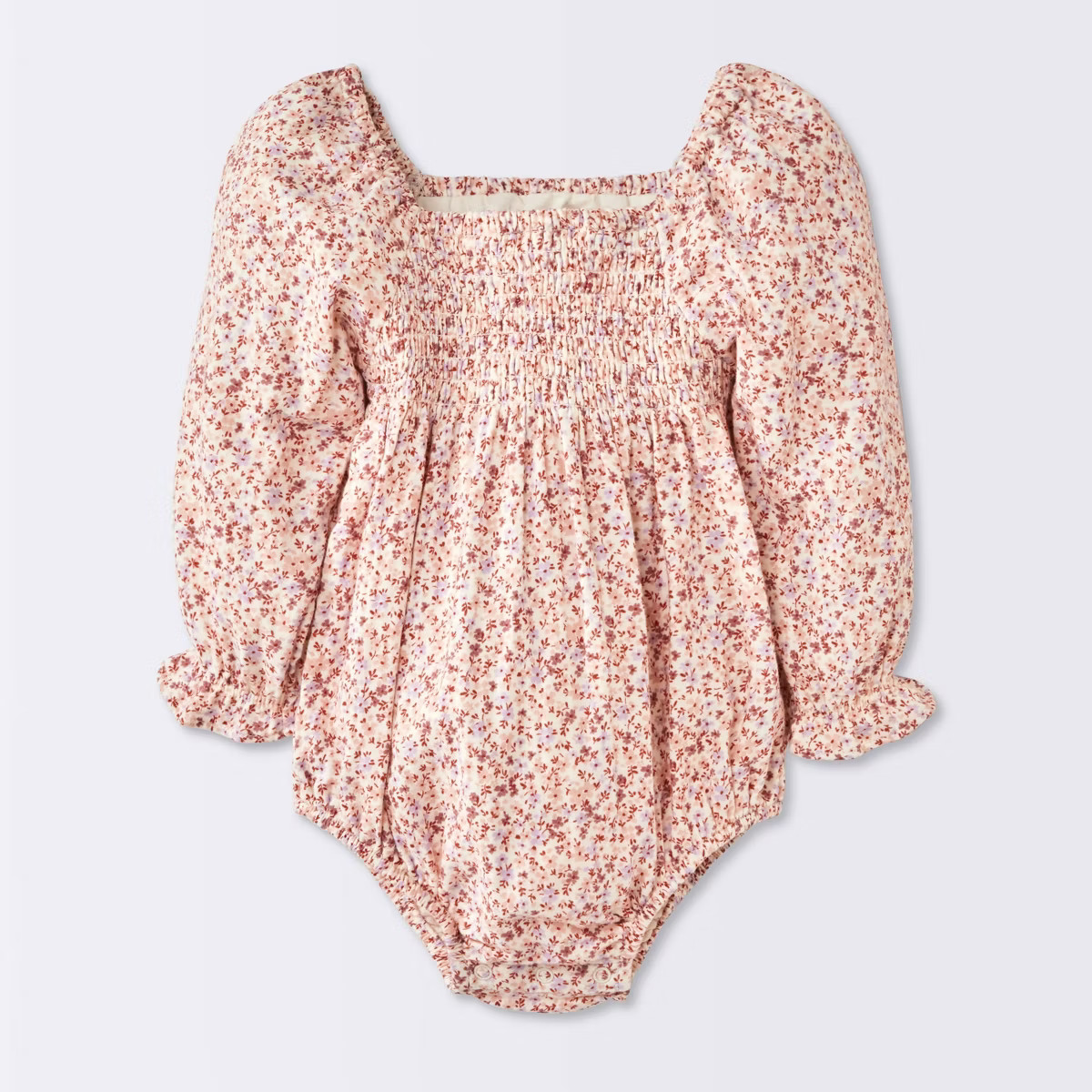Baby Girls' Floral Smocked Romper - Cloud Island™ Pink Newborn | Target