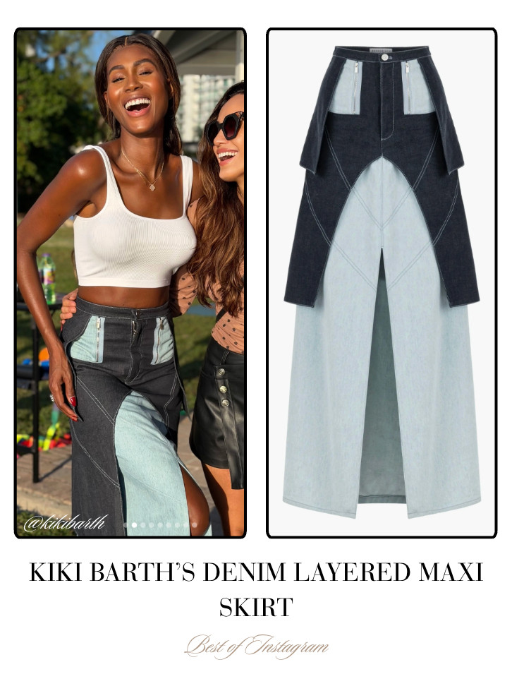 Kiki Barth's Denim Layered Maxi Skirt 📸= @kikibarth 

 