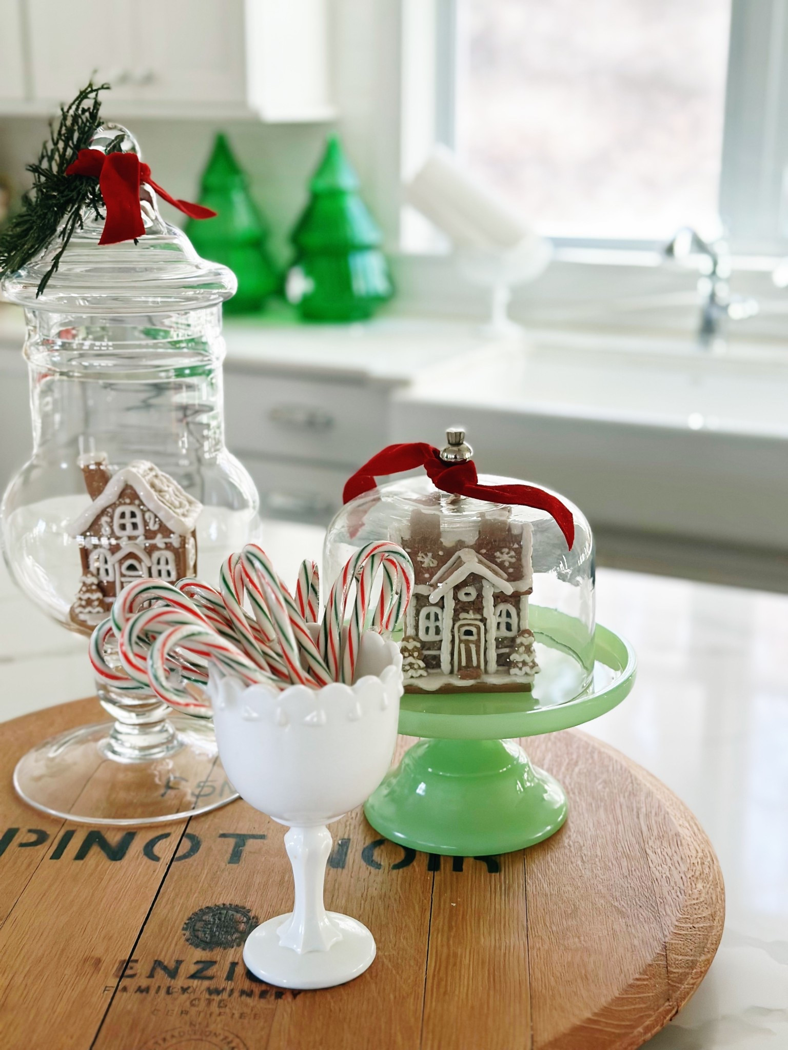 Bring Hallmark-worthy charm into your home with this simple and elegant Christmas kitchen decor idea. On my white kitchen island, I styled a wood tray with apothecary jars, a glass cake dome, and the sweetest light-up gingerbread houses that look almost too real to eat. This cozy touch is perfect for creating a warm and festive holiday look without overwhelming your space.

I’ve linked everything you see here—from the glass domes and apothecary jars to the mini gingerbread houses that glow beautifully at night. Whether you’re decorating a small kitchen for Christmas or want a statement piece for your holiday kitchen island, this setup is easy, elegant, and instantly festive.

Shop my Christmas kitchen counter decor favorites below and recreate this timeless holiday home decor inspo in your own space.

#LTKSeasonal #LTKFindsUnder50 #LTKHome