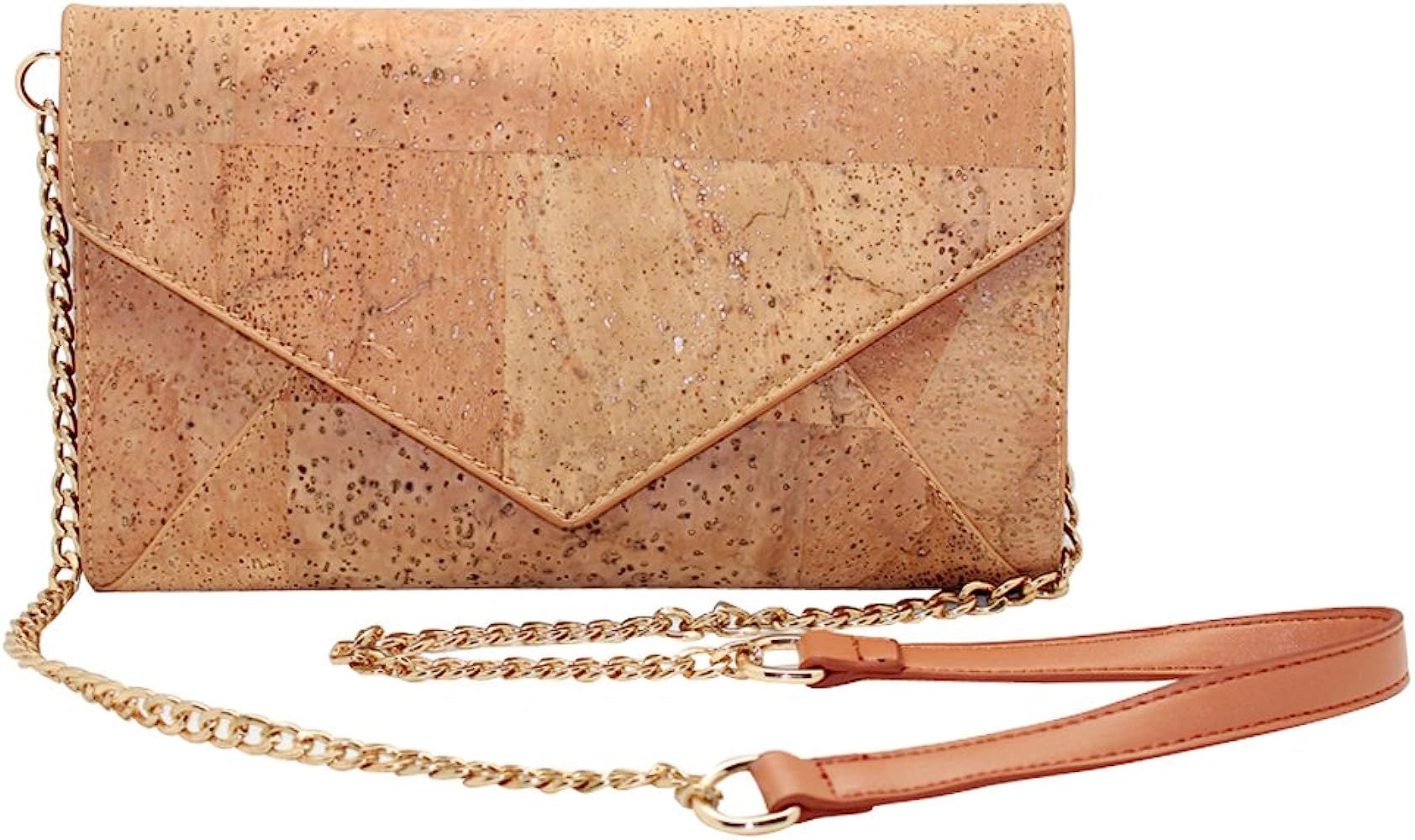 Natural Cork Crossbody Bag, Boshiho Women Vegan Handbag Cork Clutch Wallet | Amazon (US)