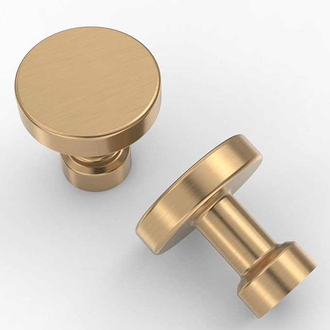 Asidrama 10 Pack 1-1/4 inch Champagne Bronze Kitchen Cabinet Knobs Dresser Knobs Drawer Knobs Cab... | Amazon (US)
