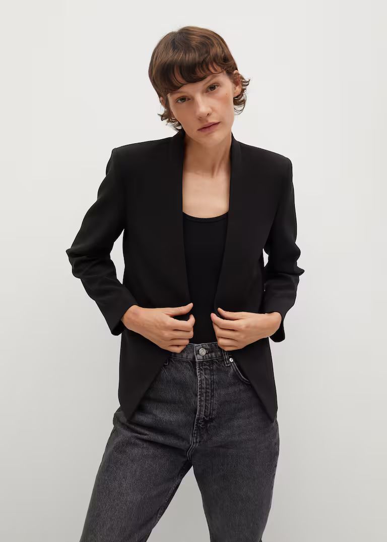 Crepe fitted blazer -  Women | Mango USA | MANGO (US)