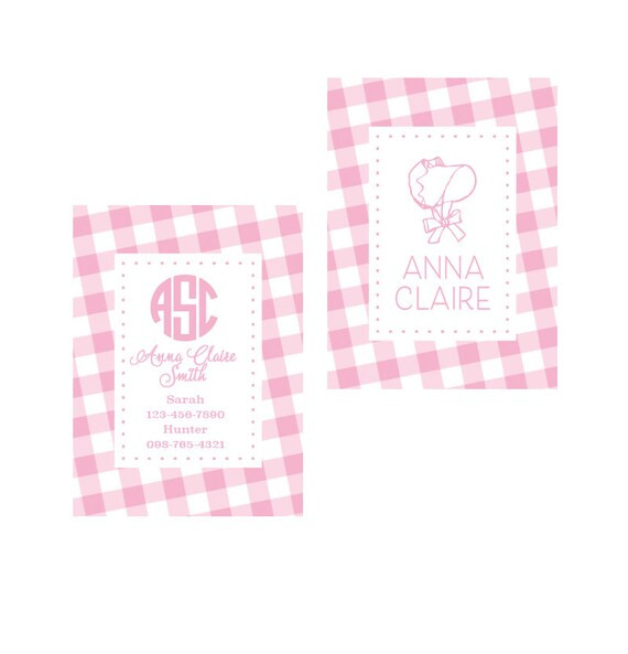 Monogrammed tag Diaper bag tag Book bag tag Girls luggage | Etsy | Etsy (US)