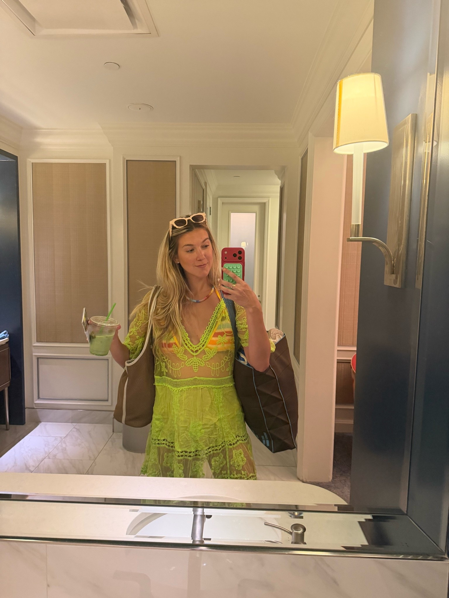 Beach OOTD! How fun is this green coverup?!

#LTKSwim #LTKSeasonal #LTKootd