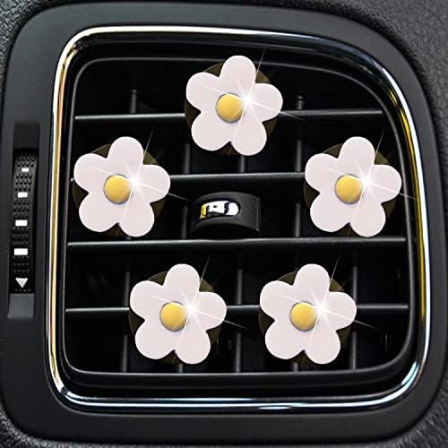 NTRR Cute Daisy Vent Clips, 5 Pcs White Flower Car Air Fresheners for Women Daisy Car Diffuser Vent  | Amazon (US)