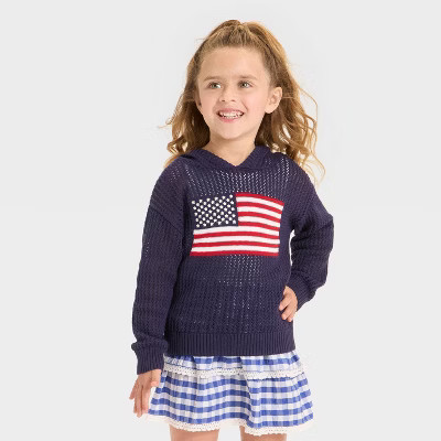 Toddler Girls' Americana Flag Sweater - Cat & Jack™ Navy BlueThis item is not available | Target