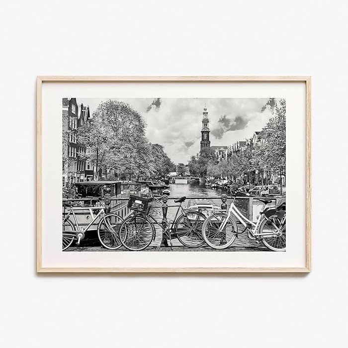 Amsterdam Photo Poster Print Horizontal No 1, Amsterdam Black and White Wall Art, Amsterdam Photo... | Amazon (US)