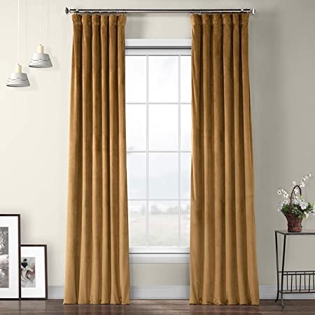 HPD Half Price Drapes VPYC-161232-96 Plush Velvet Curtain (1 Panel), 50 X 96, Spiced Rum | Amazon (US)