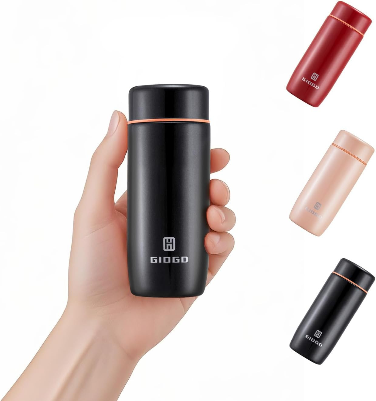 Small Thermo Bottle Mini Vacuum Insulated Water Bottle 200ml/6.8oz Water Flask Stainless Steel Thermal Water Bottles Thermo for Hot and Cold Drinks for Purse Handbag Pocket (Black) | Amazon (US)