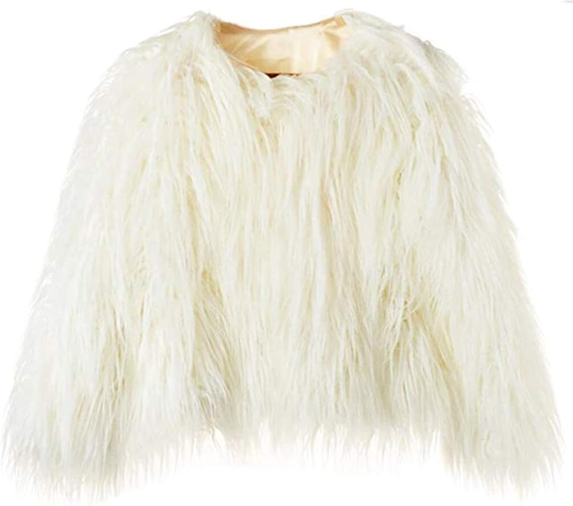 YUAKOU Women's Shaggy Faux Fur Outwear Coat Jacket Long Sleeve Warm Winter | Amazon (US)