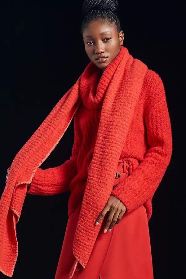 Recycled Bouclé Scarf By By Anthropologie in Red | Anthropologie (US)