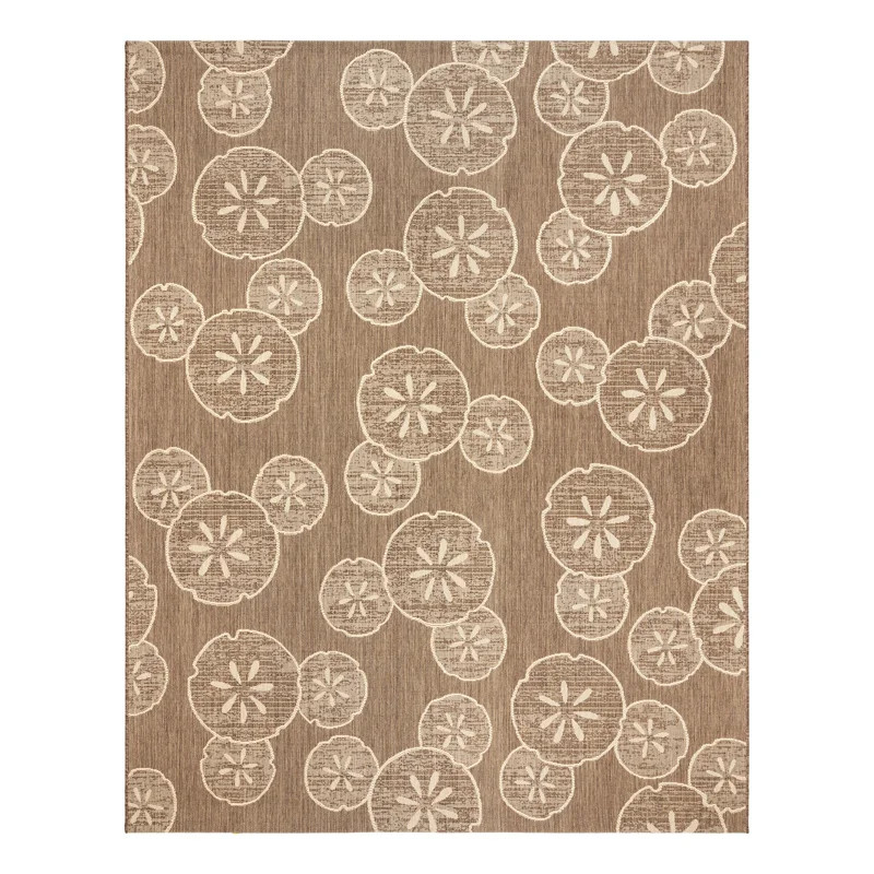 Disney Mickey Mouse Tropical Sand Dollar Havana Brown/ Sand Flatweave Indoor/ Outdoor Area Rug | Wayfair North America