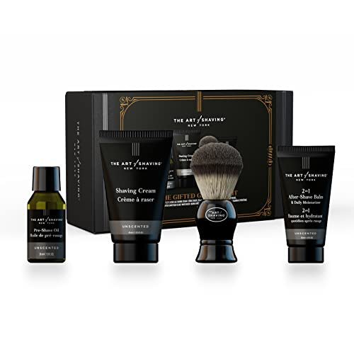 The Art of Shaving Unscented Gifted Groomer Kit - Pre-Shave Oil, Shaving Cream, Shaving Brush & After-Shave Balm, 4 count (Pack of 1) | Amazon (US)