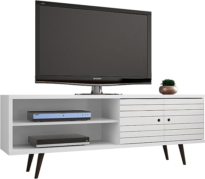 Manhattan Comfort Liberty Collection Mid Century Modern TV Stand With One Cabinet and Two Open Sh... | Amazon (US)