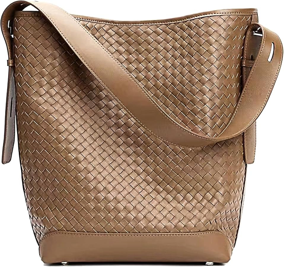 DSGUTWO Large Leather Tote Bag for Women Oversized Woven Bucket Handbag Stylish Travel Purse Eleg... | Amazon (US)