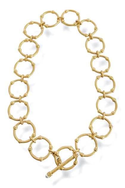 Wait For Me Gold Linked Bamboo Ring Necklace | The Willow Tree