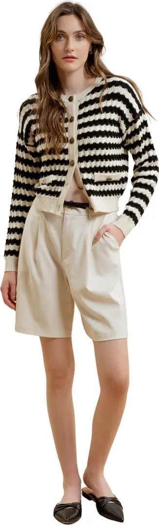 Blu Pepper Stripe Textured Cardigan Sweater | Nordstromrack | Nordstrom Rack